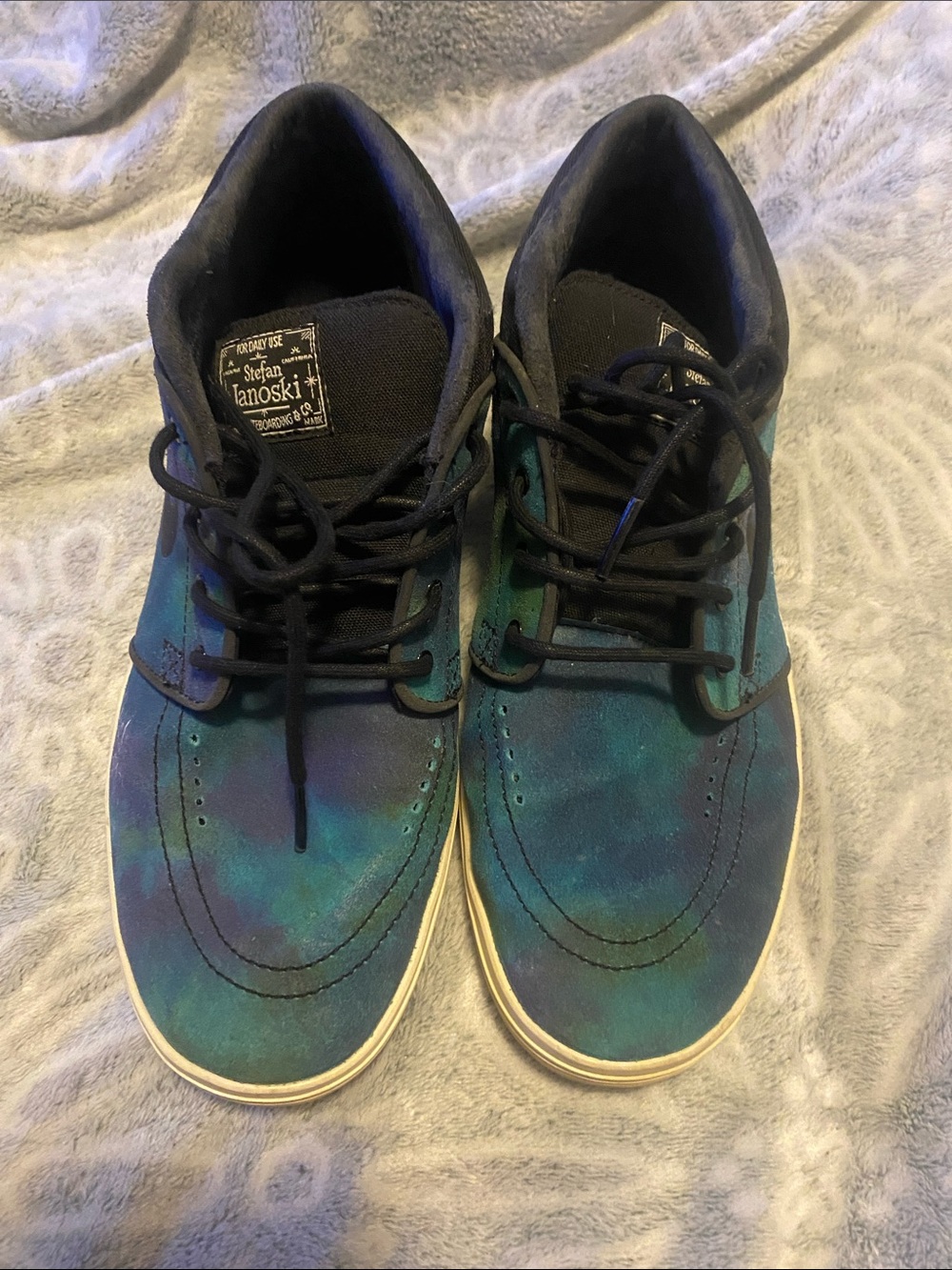 Nike Stefan Jankowski Nike Skateboarding & Co Men's Blue and Teal Suede Sneakers